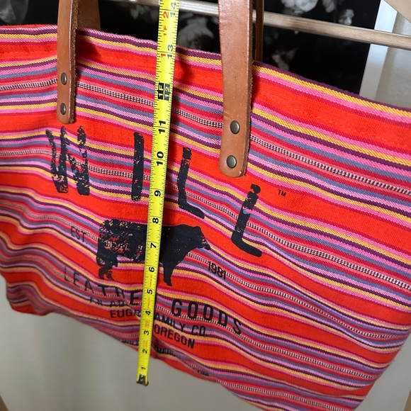 Will Leather Goods Multicolor Striped Tote — red, orange, yellow, pink - Picture 8 of 8